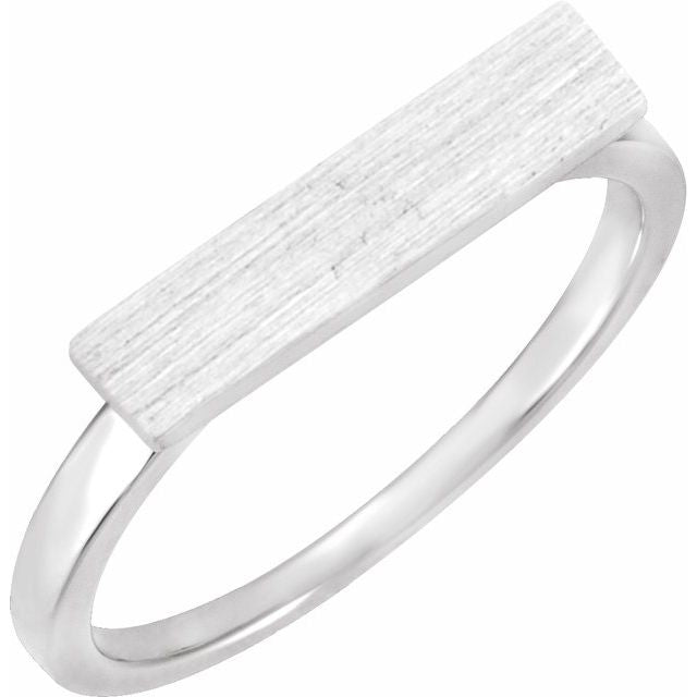 Sterling Silver 16x4 Mm Rectangle Signet Ring