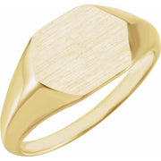 14k Yellow 12x10 Mm Geometric Signet Ring