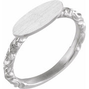 Sterling Silver 13x5.5 Mm Oval Signet Ring