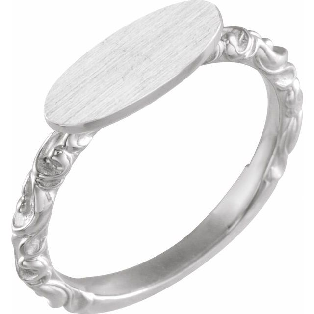 Sterling Silver 13x5.5 Mm Oval Signet Ring