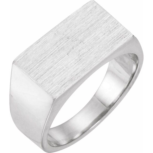 Sterling Silver 15x9 Mm Rectangle Signet Ring