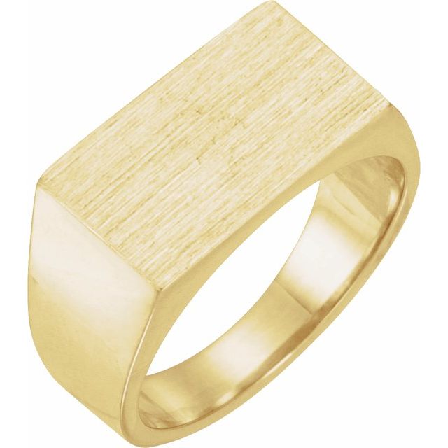 14K Yellow 15x9 mm Rectangle Signet Ring