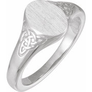 Sterling Silver Engravable Oval Celtic-Inspired  Signet Ring