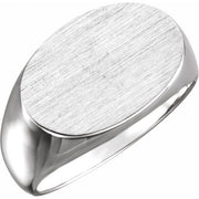 Sterling Silver 18x12 Mm Oval Signet Ring