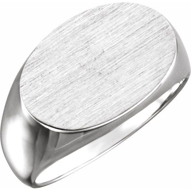 Sterling Silver 18x12 Mm Oval Signet Ring