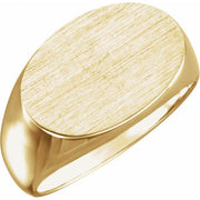 14k Yellow 18x12 Mm Oval Signet Ring