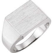 Sterling Silver 13.5x13 mm Square Signet Ring