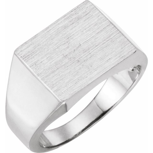 Sterling Silver 13.5x13 mm Square Signet Ring