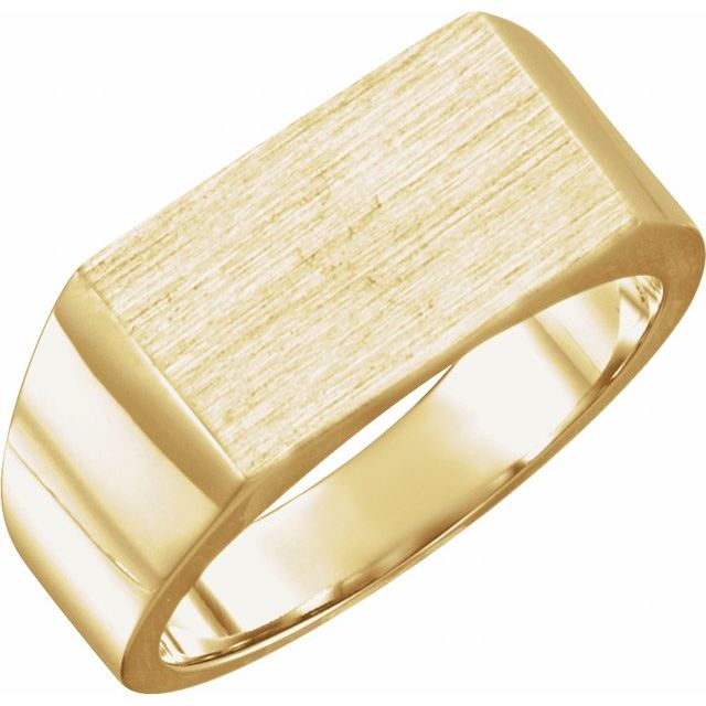 14k Yellow Rectangle Signet Ring