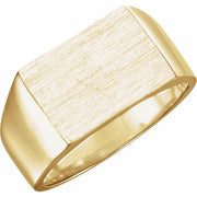 14K Yellow Rectangle Signet Ring