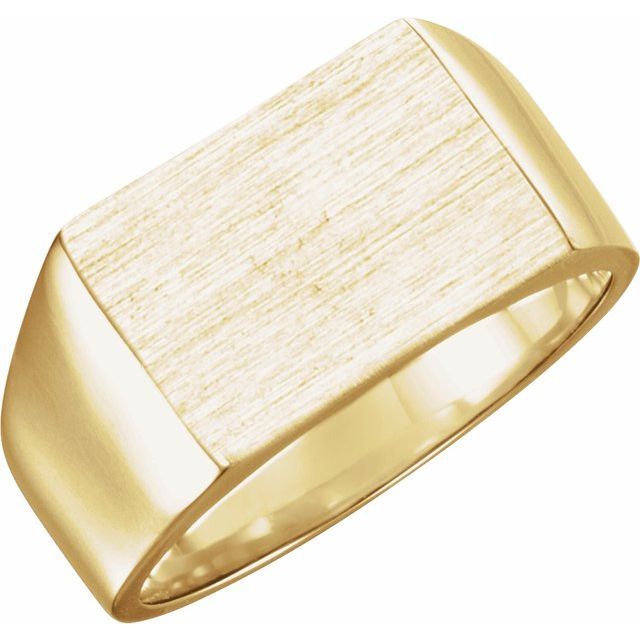 14K Yellow Rectangle Signet Ring