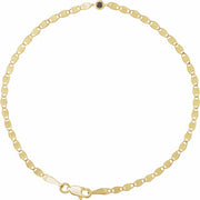 14K Yellow .06 CT Natural Black Diamond Bezel-Set Link 7 1/2' Bracelet