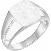 Sterling Silver 13x12 Mm Rectangle Signet Ring