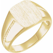 14k Yellow 13x12 Mm Rectangle Signet Ring
