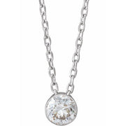14K White 1/4 CTW Natural Diamond Ultra-Lightweight 16-18' Necklace