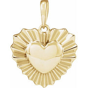 14K Yellow Heart Pendant