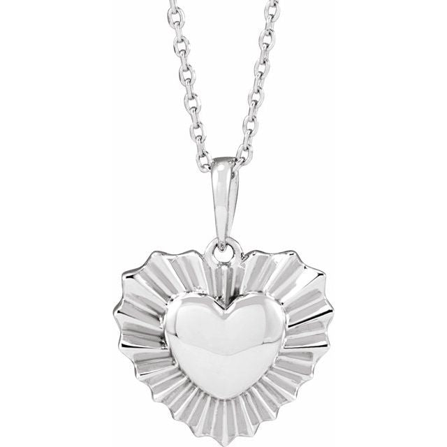 Sterling Silver Heart 16-18' Necklace