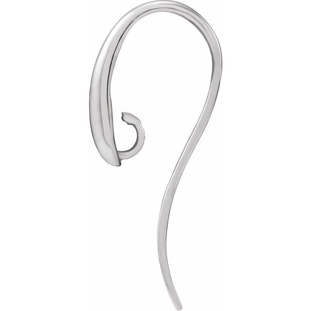 14K White Accented French Wire Earring Top