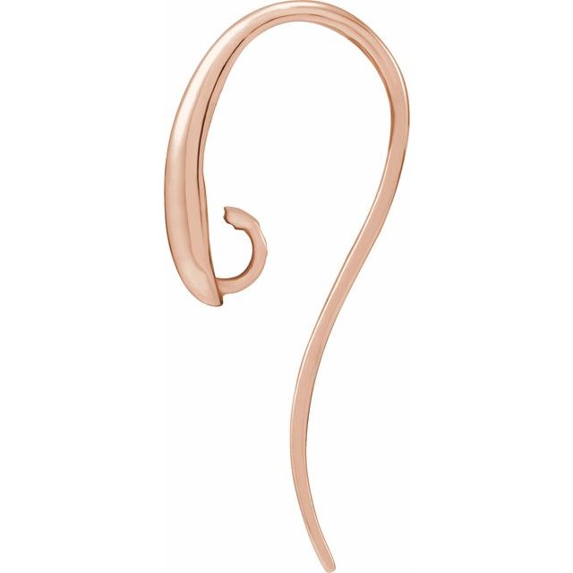 14K Rose Accented French Wire Earring Top