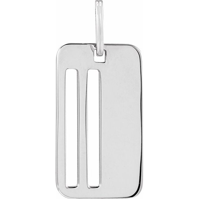 14K White Engravable Dog Tag