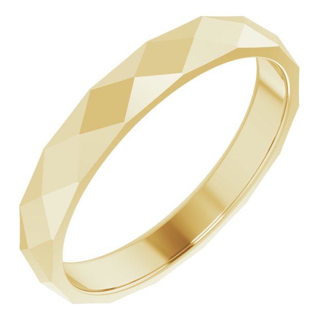 14K Yellow 3.5 mm Diamond Pattern Band Size 11