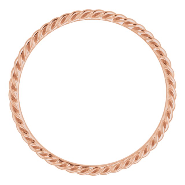 14K Rose 2.2 mm Skinny Rope Band Size 10