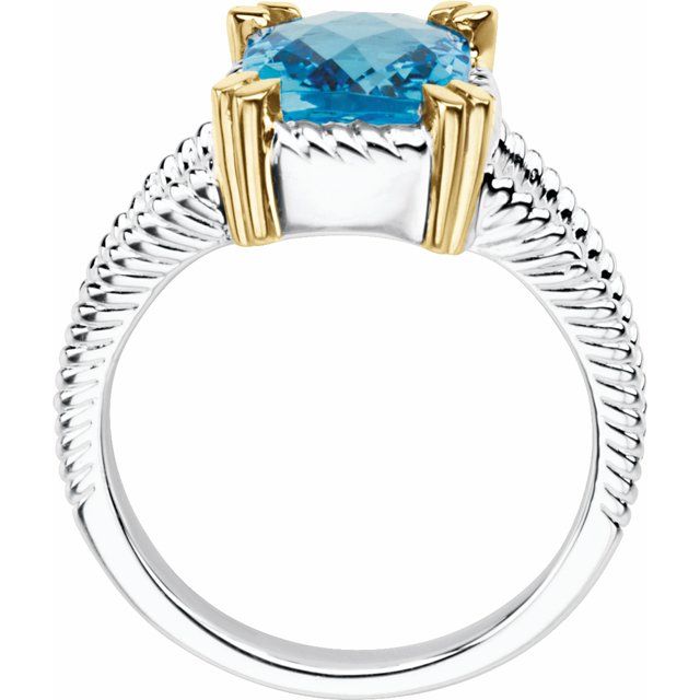Sterling Silver Natural Swiss Blue Topaz Ring