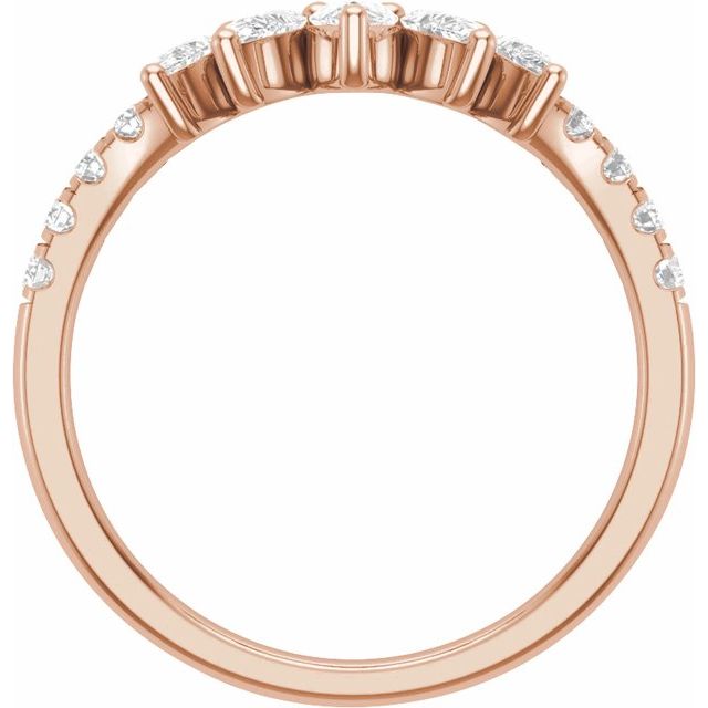 14K Rose 3/4 CTW Lab-Grown Diamond Contour Band