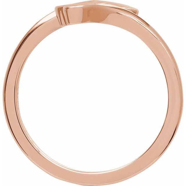 14K Rose Engravable Double Heart Bypass Ring