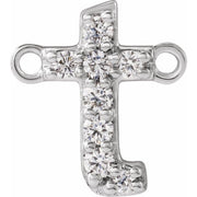 14K White 1/10 CTW Lab-Grown Diamond Initial T Necklace Center