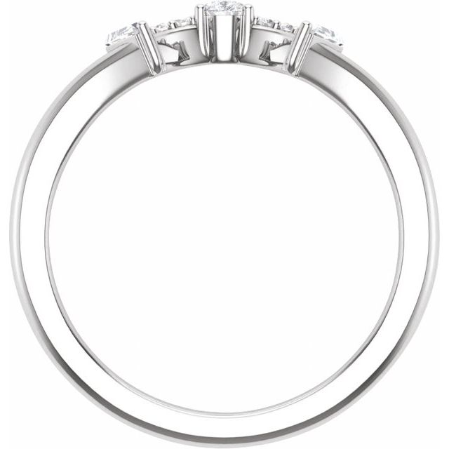 14K White 1/5 CTW Natural Diamond Contour Band