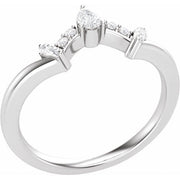 14K White 1/5 CTW Natural Diamond Contour Band