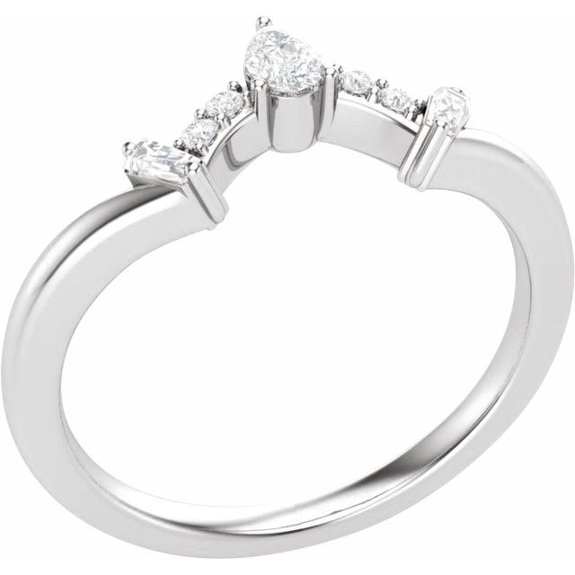 14K White 1/5 CTW Natural Diamond Contour Band