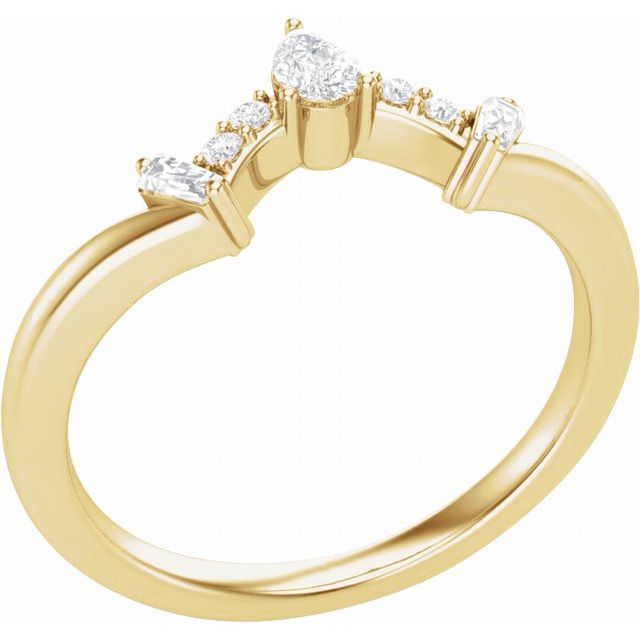 14K Yellow 1/5 CTW Natural Diamond Contour Band