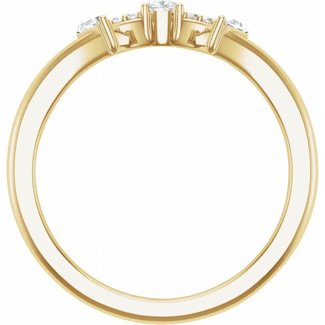 14K Yellow 1/5 CTW Natural Diamond Contour Band