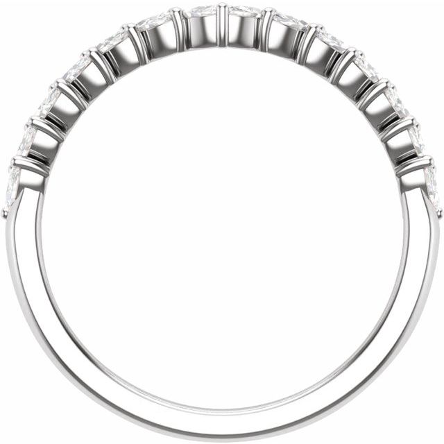 14K White 3/8 CTW Natural Diamond Contour Band