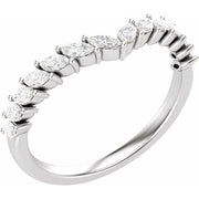 14K White 3/8 CTW Natural Diamond Contour Band