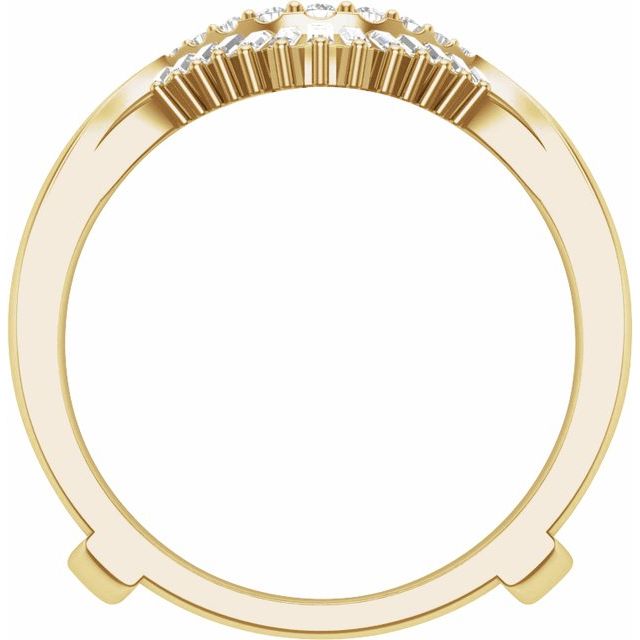 14K Yellow 3/8 CTW Natural Diamond Double Row Ring Gurad