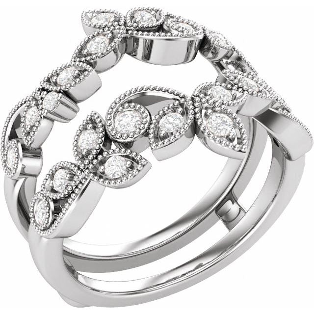 14K White 1/3 CTW Natural Diamond Ring Guard