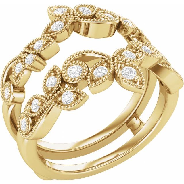 14K Yellow 1/3 CTW Natural Diamond Ring Guard