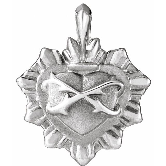 Sterling Silver Sacred Heart Pendant