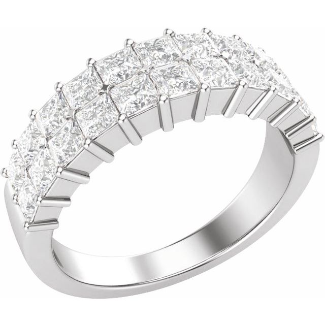 14K White 2 CTW Lab-Grown Diamond Anniversary Band