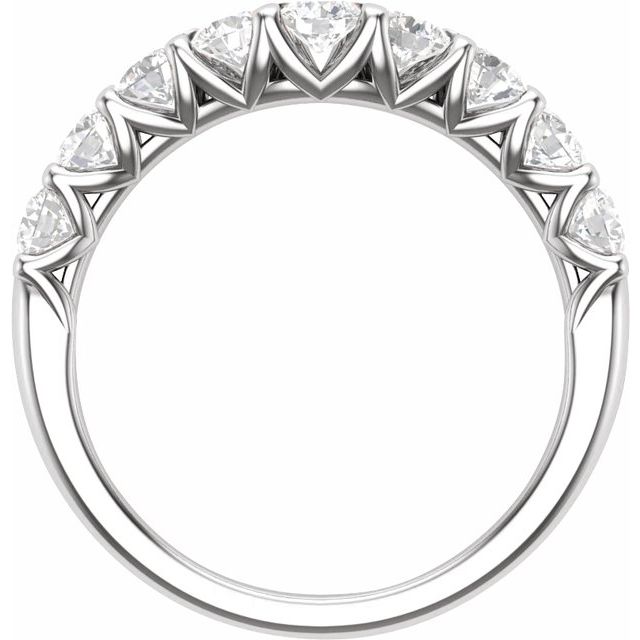 14k White 1 Ctw Lab-grown Diamond Contour Band