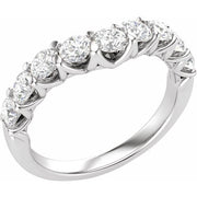 14k White 1 Ctw Lab-grown Diamond Contour Band