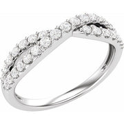 14K White 3/8 CTW Natural Diamond Anniversary Band