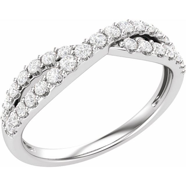 14K White 3/8 CTW Natural Diamond Anniversary Band