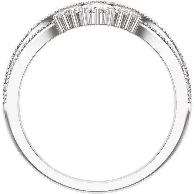 14K White 1/6 CTW Natural Diamond Contour Band