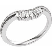 14K White 1/6 CTW Natural Diamond Contour Band