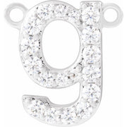 14K White 1/7 CTW Lab-Grown Diamond Initial G Necklace Center