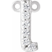 14K White .07 CTW Lab-Grown Diamond Initial L Necklace Center